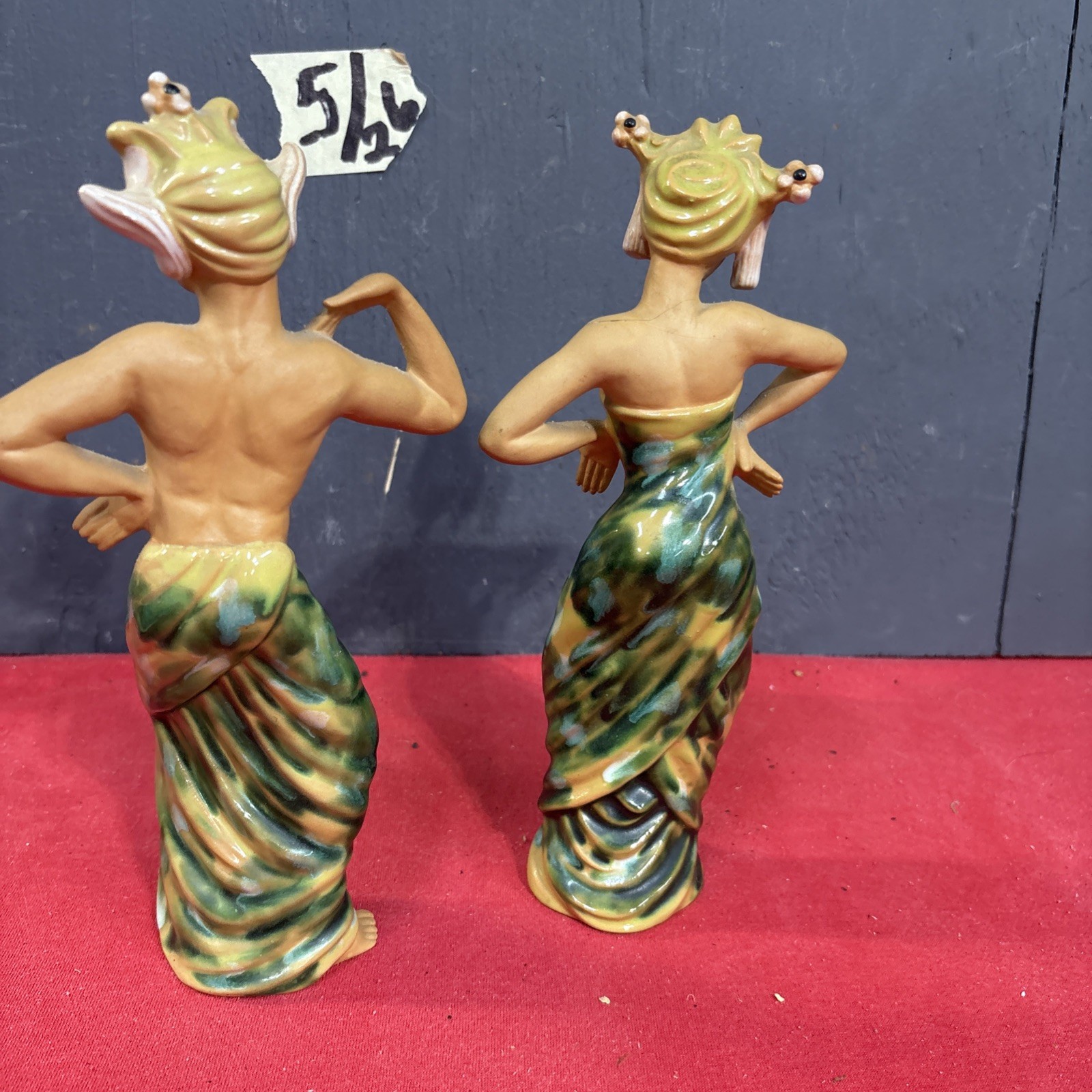 N-Vintage Pair CERAMIC ARTS STUDIO Figurines 9.75″ Indonesian Balinese Dancers