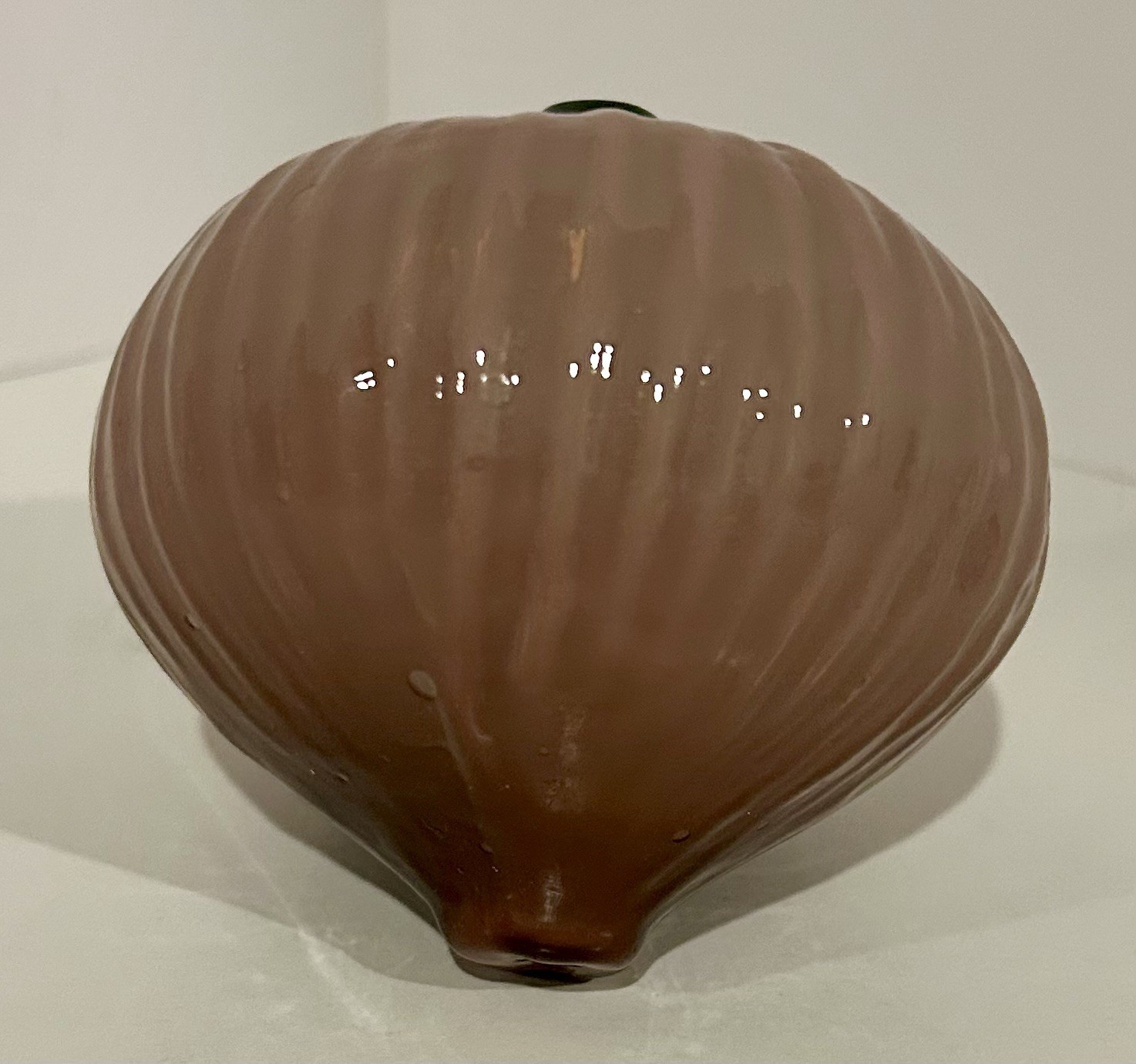 Vtg Hand Blown Art Glass Purple Onion