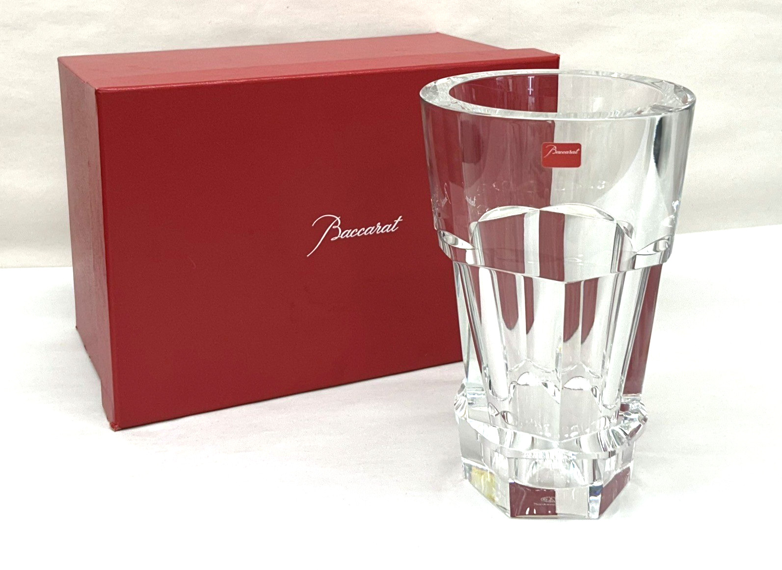 Baccarat Abysse Clear Crystal Flower Vase 8″ with Box
