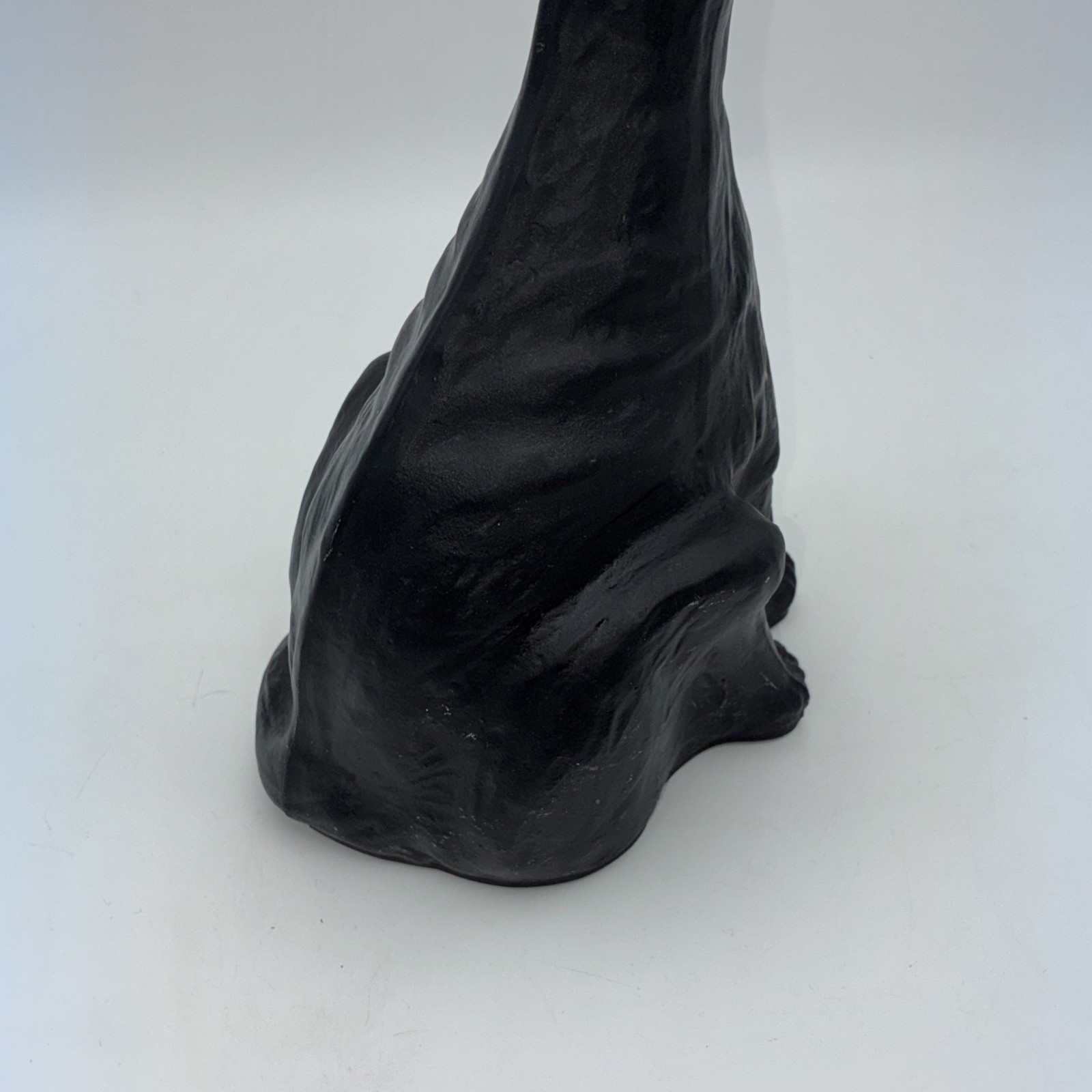 Vintage Tiffin Glass Painted Grotesque Cat Figurine Statue Black Satin – Chipped