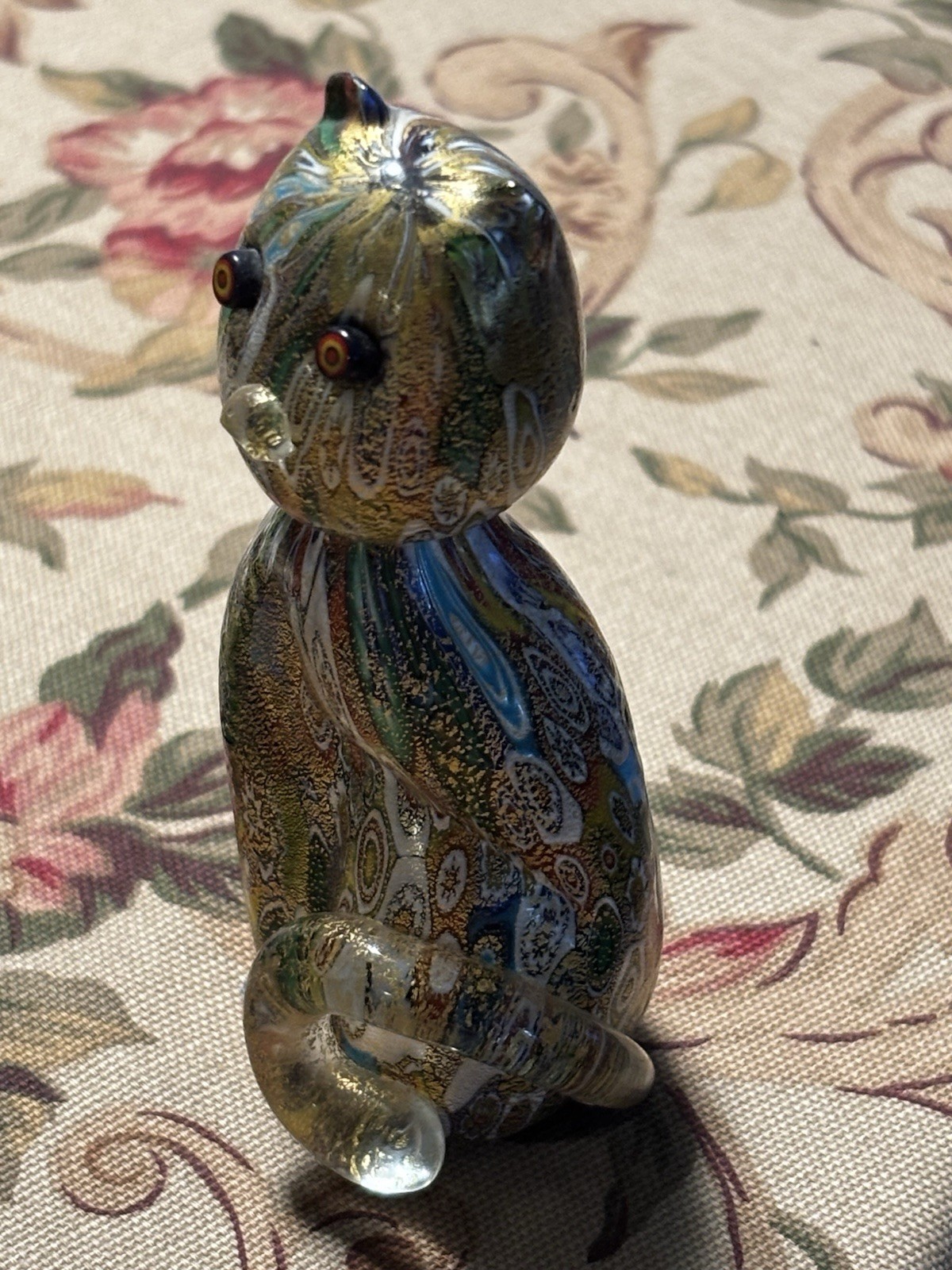 Murano Millefiori Vintage Art Glass Gold And Multi Colored B1