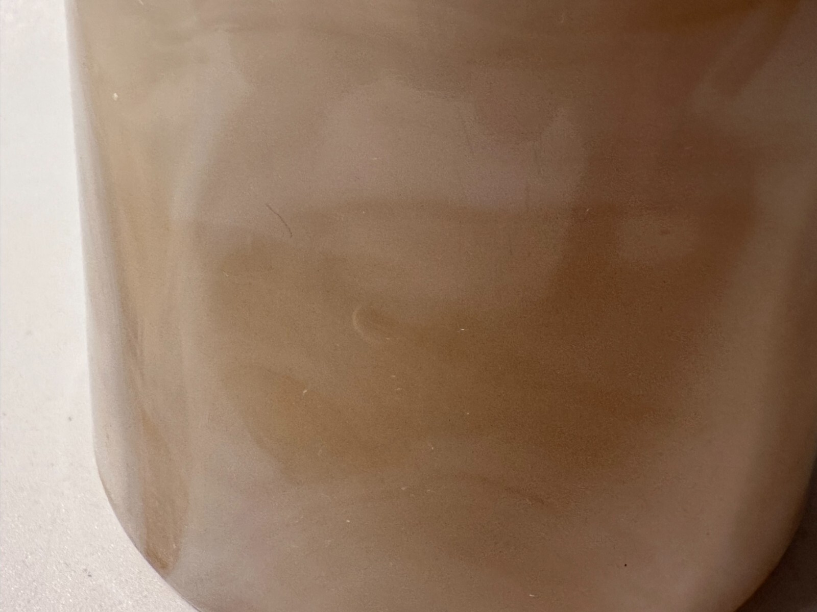 decorative marble swirl design glass/vase Cream/beige 5″x3″solid weighs 1lb READ
