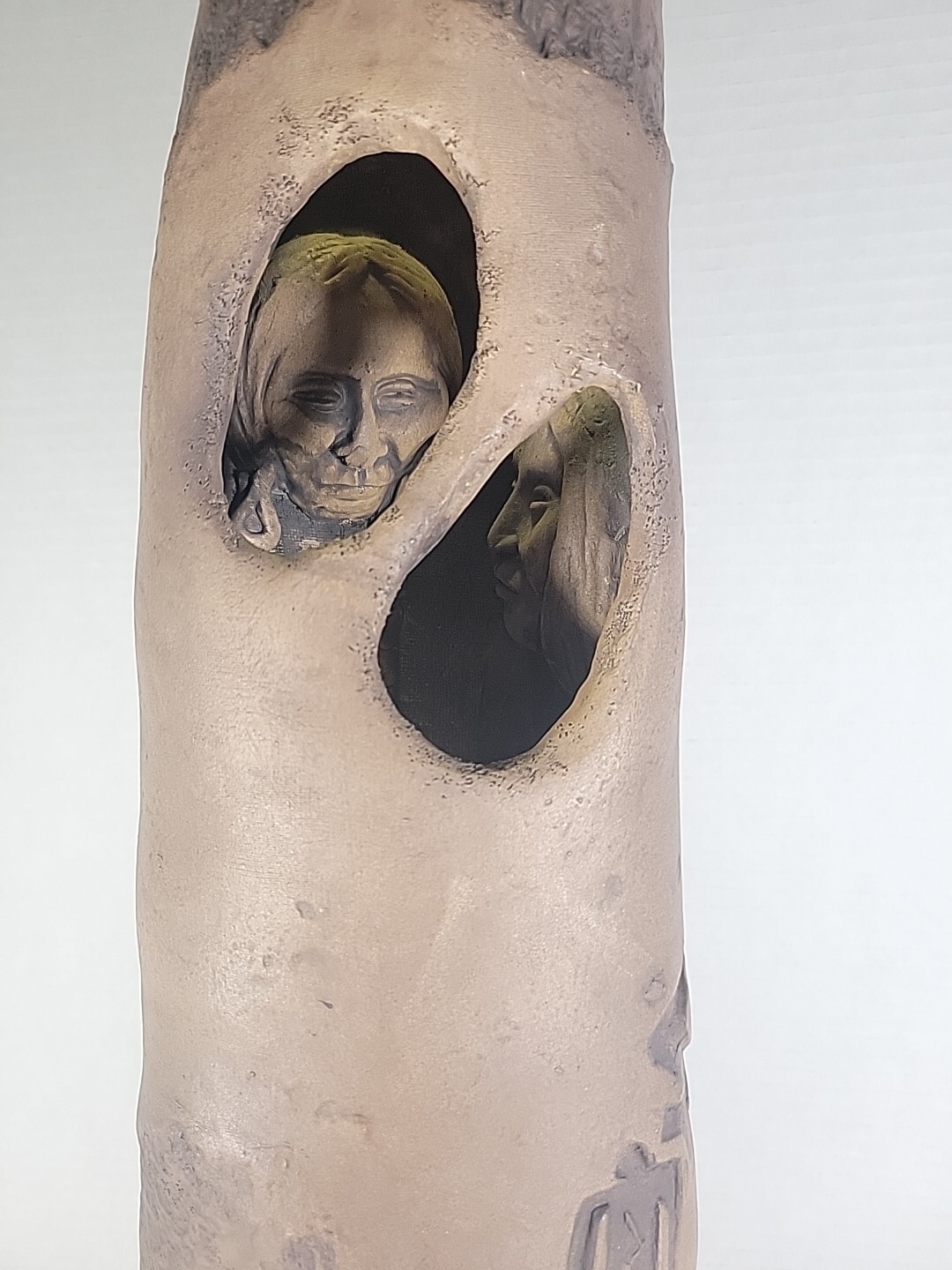 J.H. Boone Lan Spurgers Vtg. Native American Art Sculpture Luminary Pottery 1999