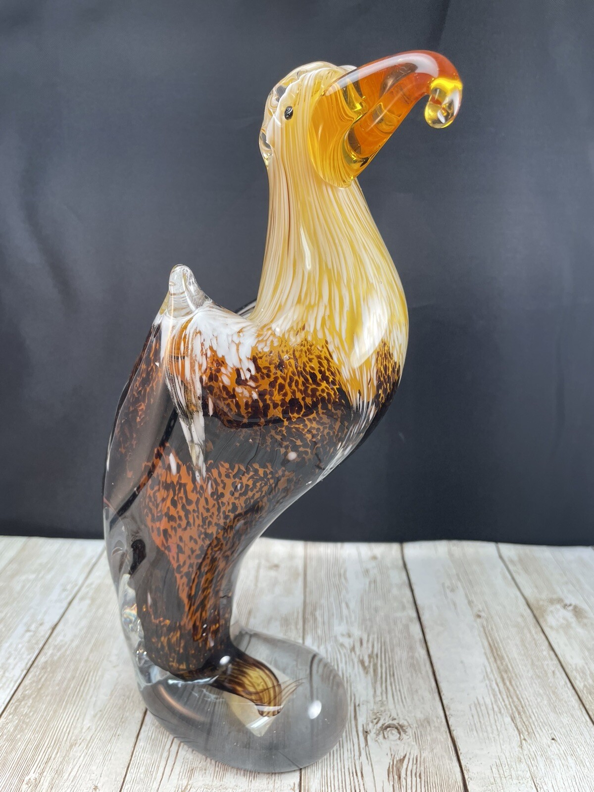 art glass eagle fifth avenue crystal 9.5 inches