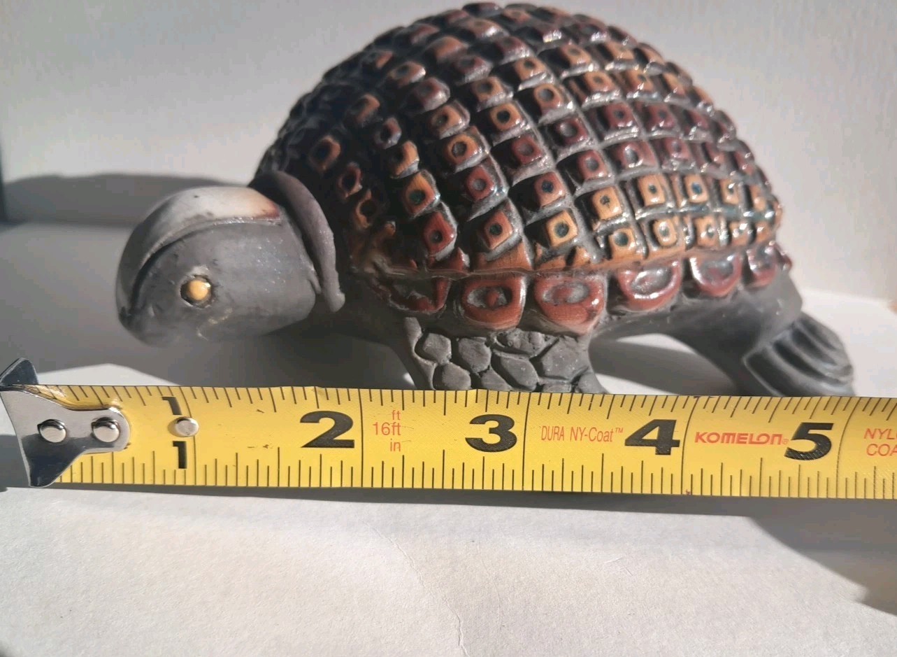 South Africa Art Pottery Raku Tortoise Turtle Animal Handmade Vintage Folk Art