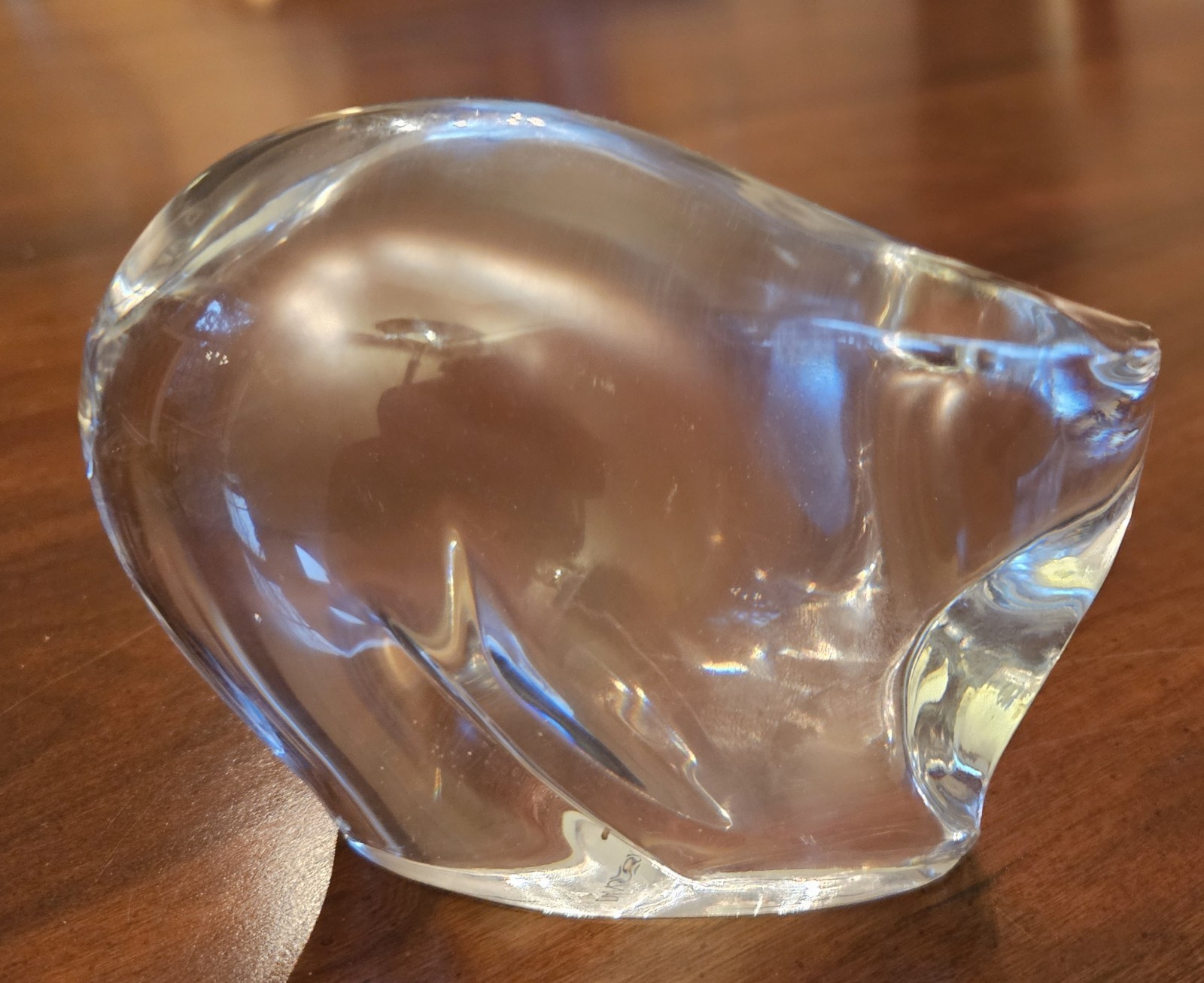 Dansk Crystal Polar Bear Figurine Paperweight Signed Scandinavian Denmark Glass