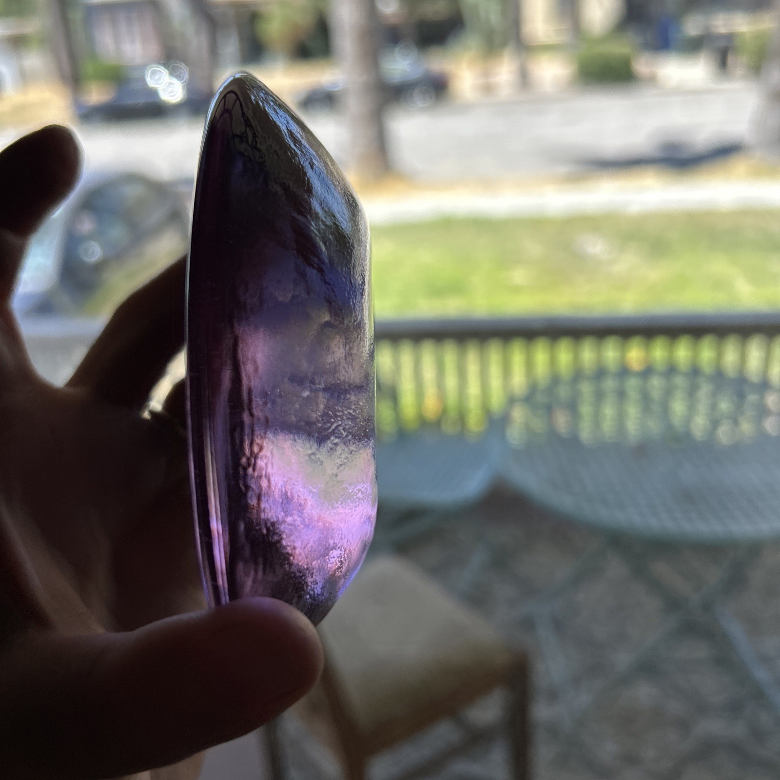 Fire and Light Recycled Glass Candle Pedestal Neodymium 4.5″ Purple