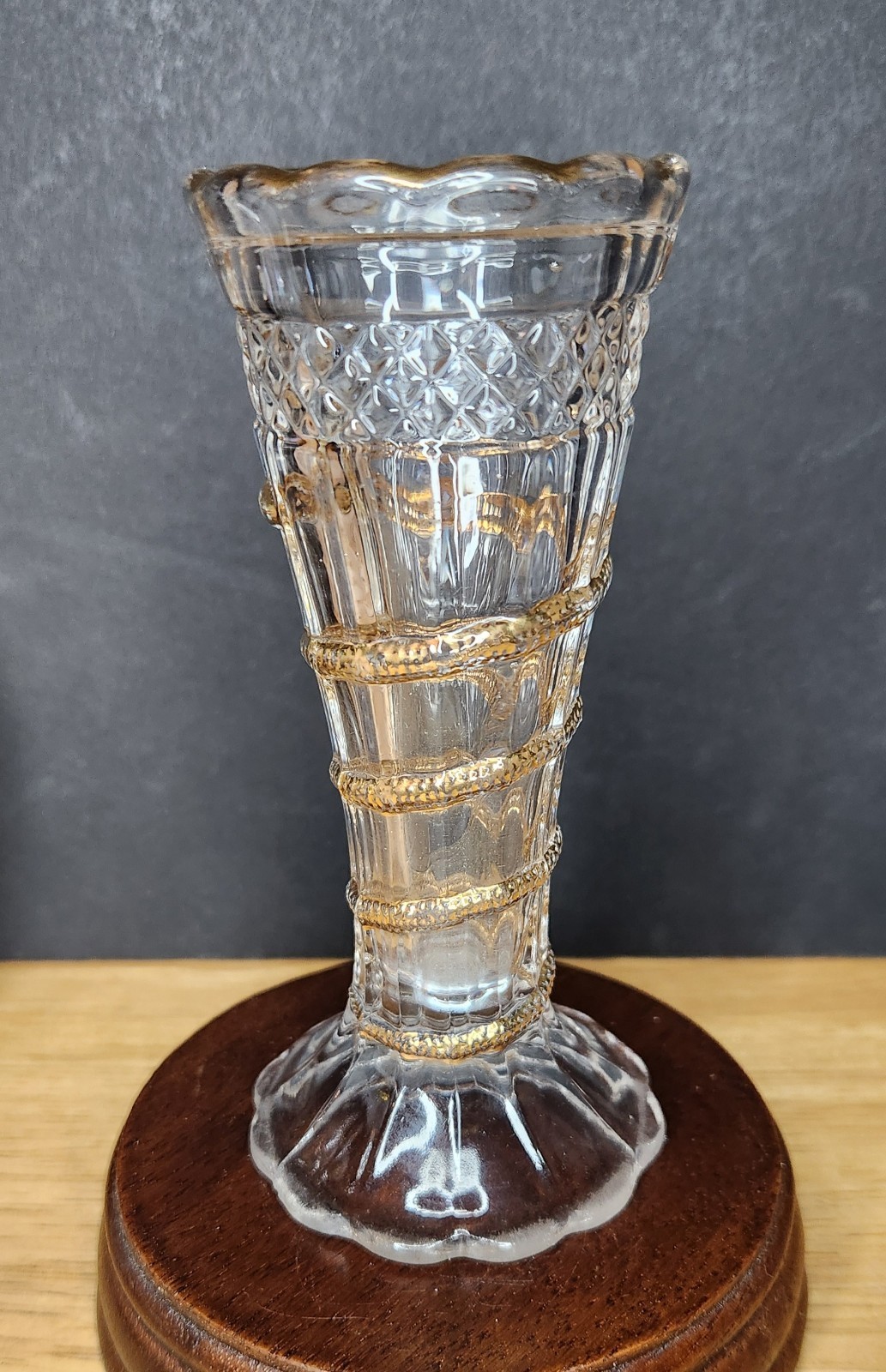 Coiling Serpent Gold Snake Bud Vase