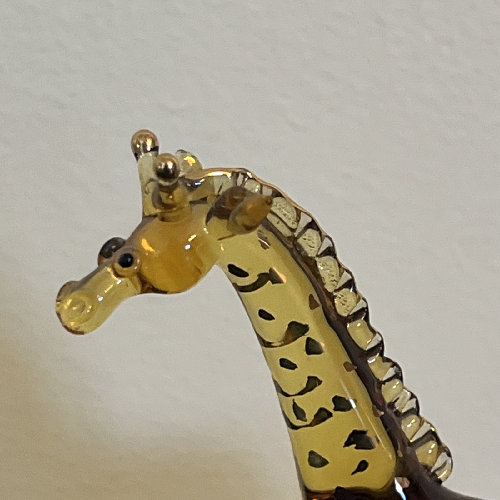 Blown Glass Giraffes 3.75” With Gold Accents Miniature Collector