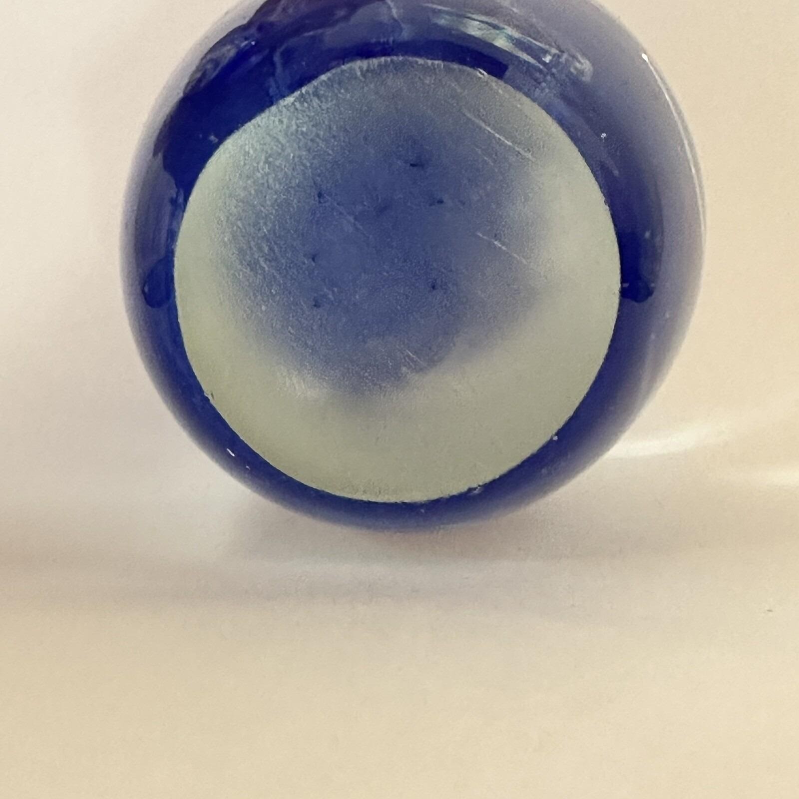 Blue Jellyfish Art Glass Paperweight Nautical Ocean Decor Figurine 3.25 Inch