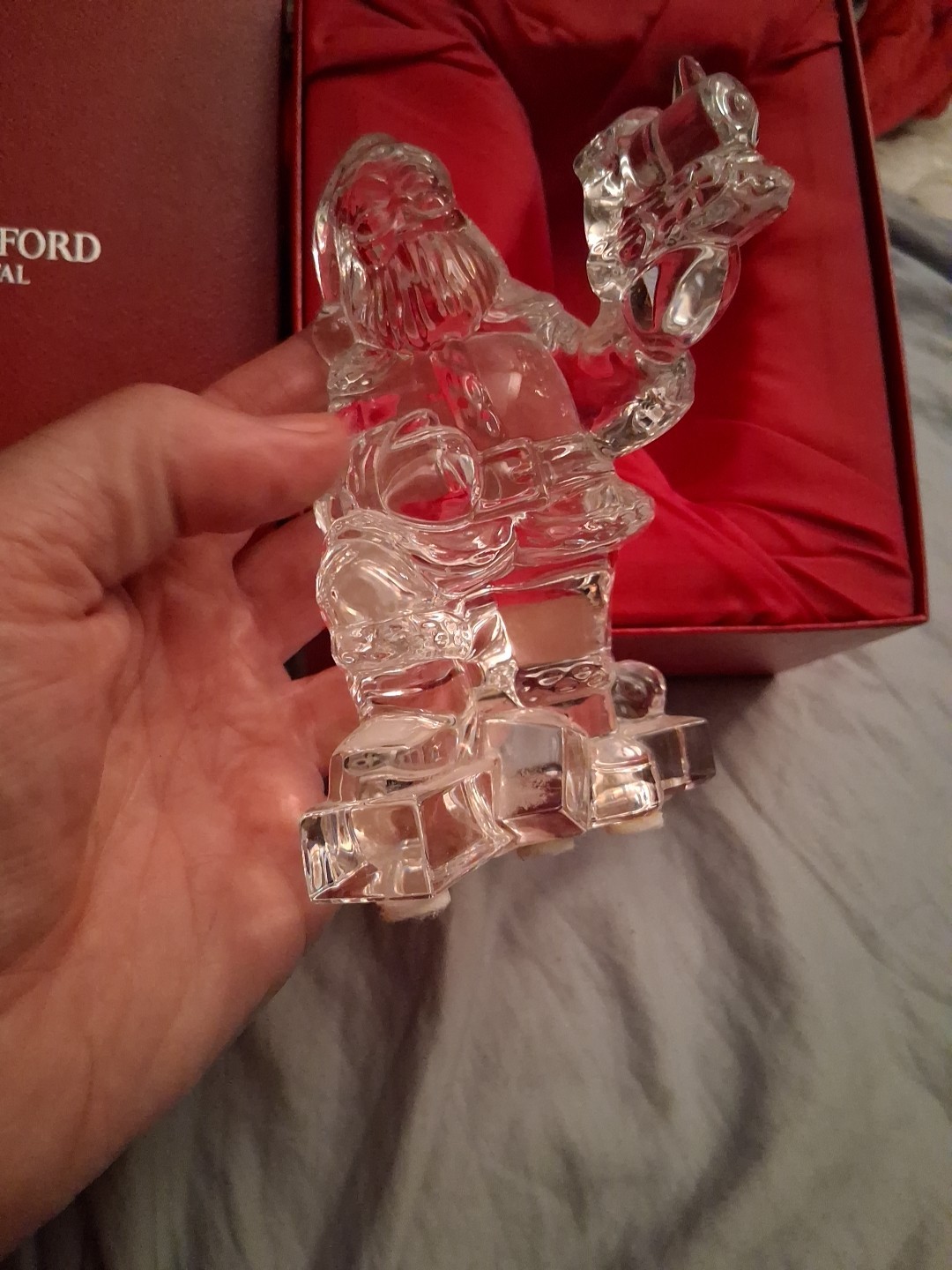 Waterford Crystal First Edition Santa With Train Figurine In The Original Box.