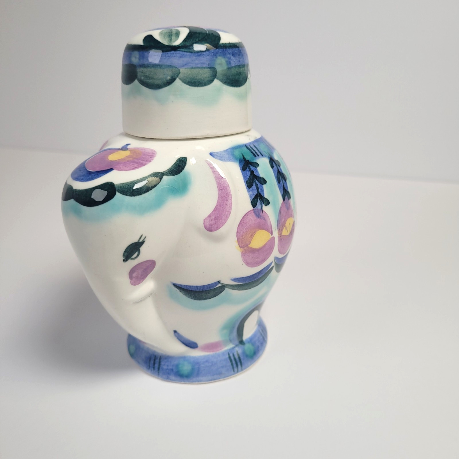 Vintage USSR ZiK Konakovo Hand Painted Floral Porcelain Lidded Jar MCM