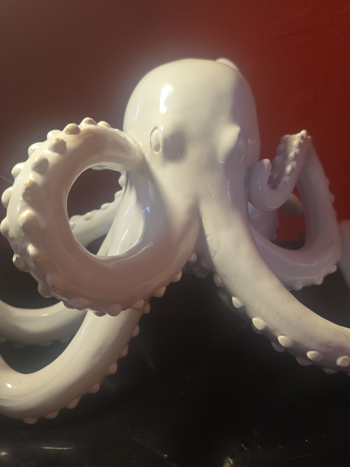 Vtg Art Octopus White Figure, Ceramic/Resin Awesome Rare Piece. Excellent Shape