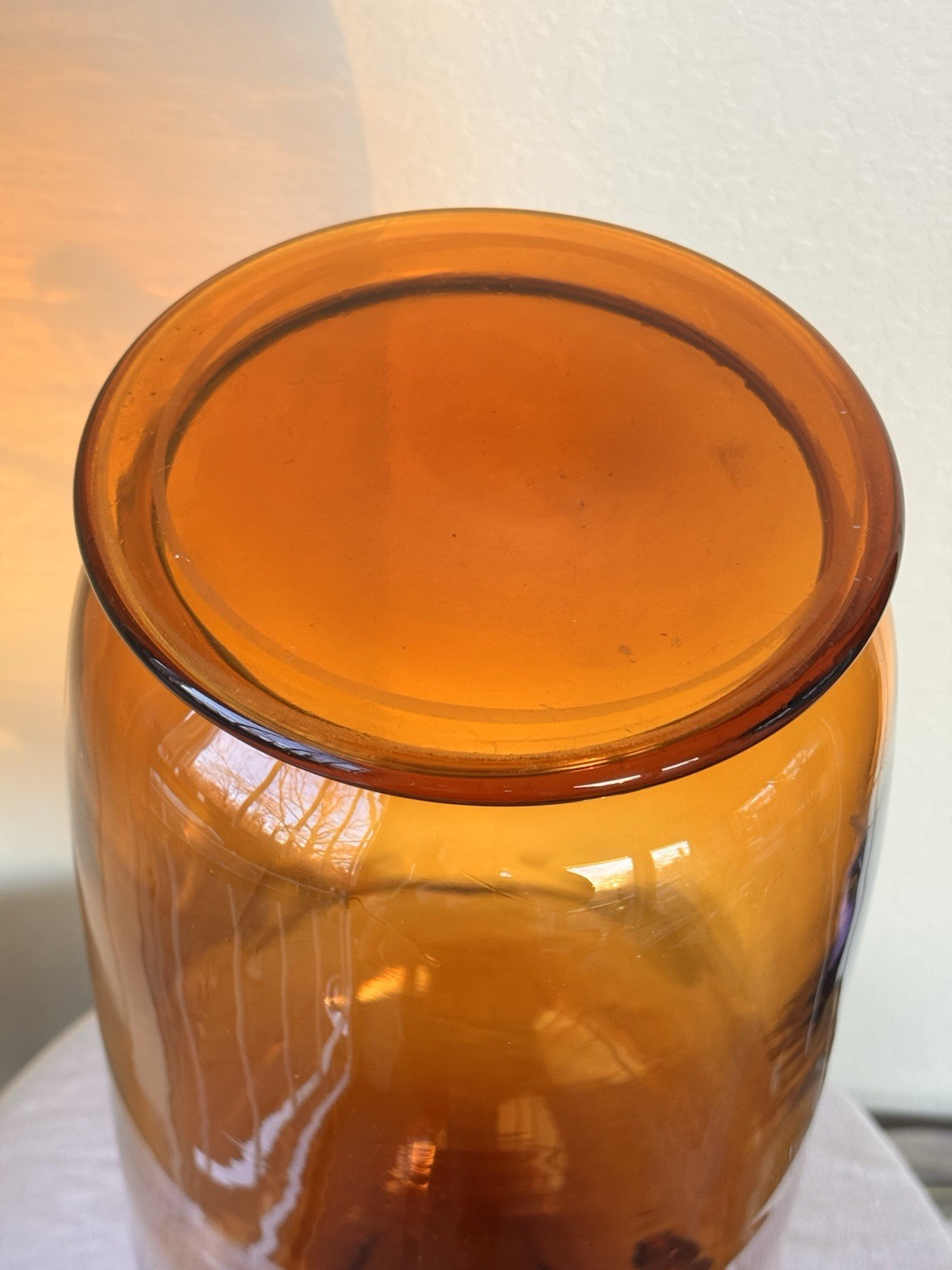 RARE XL Vintage Tiara Exclusives 1979 Burnt Honey Aquarius Pitcher/Floor Vase
