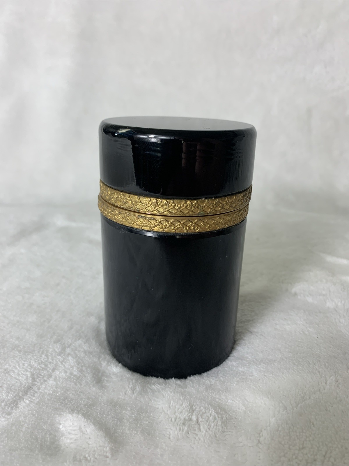 CENEDESE Glass Murano Black Opaline Jewelry Box Mid 20th Century, Italy