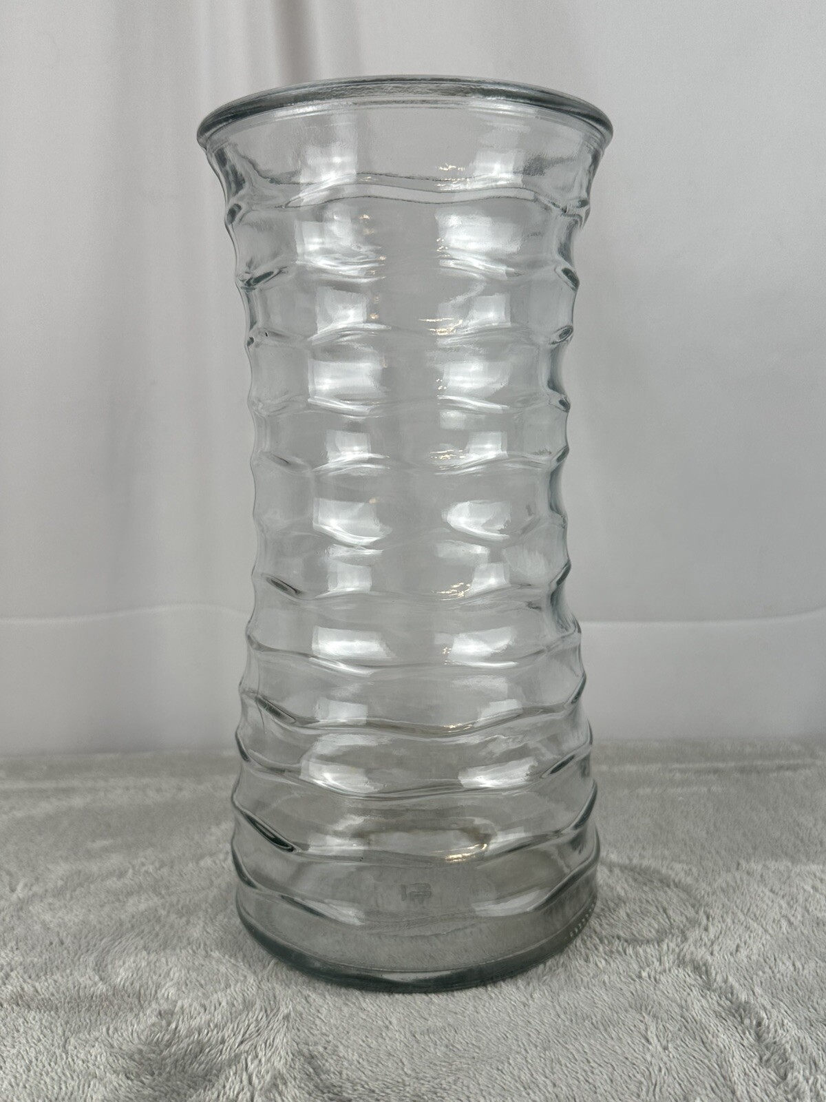 Unbranded Clear Textured Pattern Gathering Vase