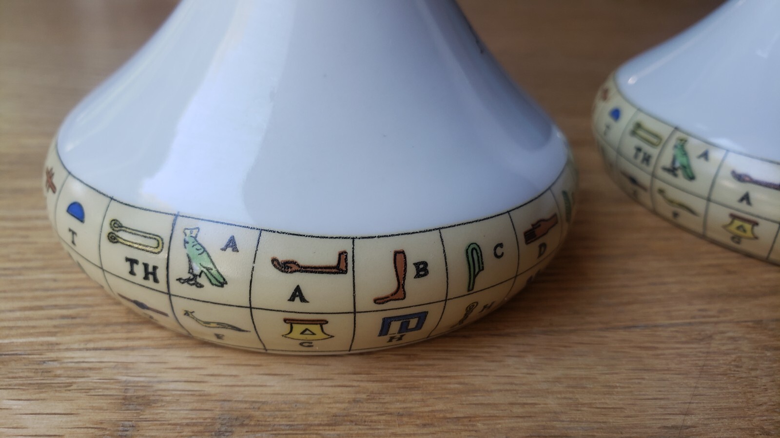 Vintage Pair Egyptian Fine Royal Porcelain T. Limoges Bud Vases