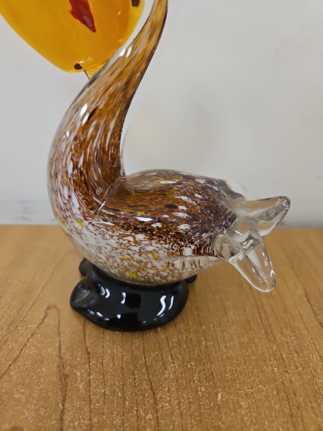 VTG Glass Pelican Sculpture Paperweight Murano Style