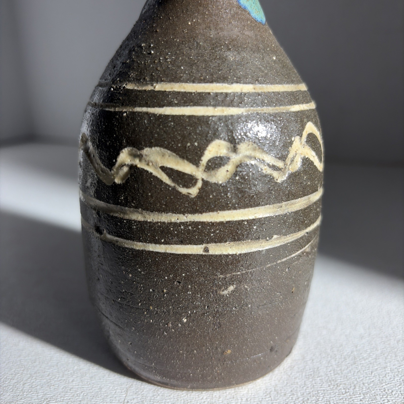 Vintage Small Mid Century Modern Vase Japanese Abstract Art Pottery Decor