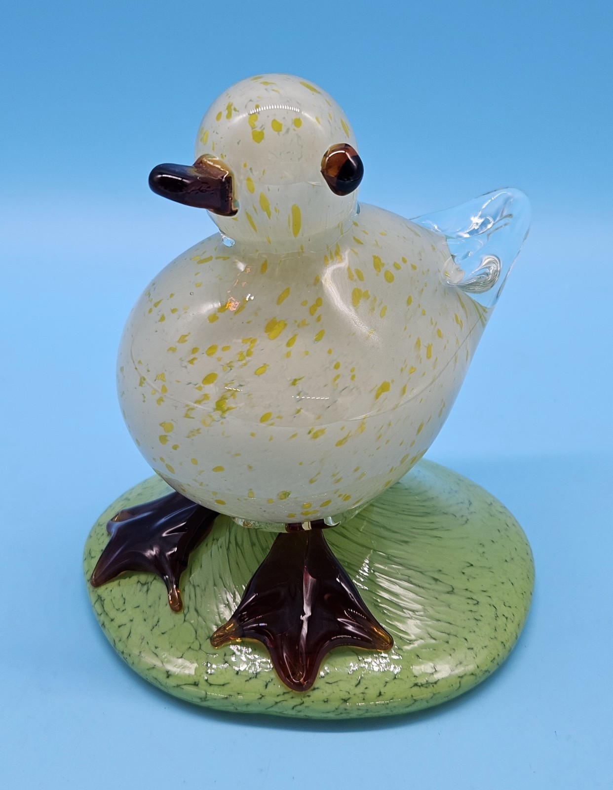 Art Glass Bird Duckling Figurine Paperweight Granny Chic Cottage Core Kitschy