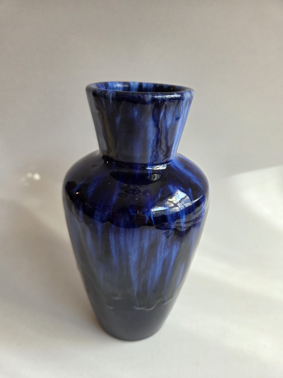 Vintage 1970s West Germany Blue Fat Lava Vase, Scherich Keramik, 523-18