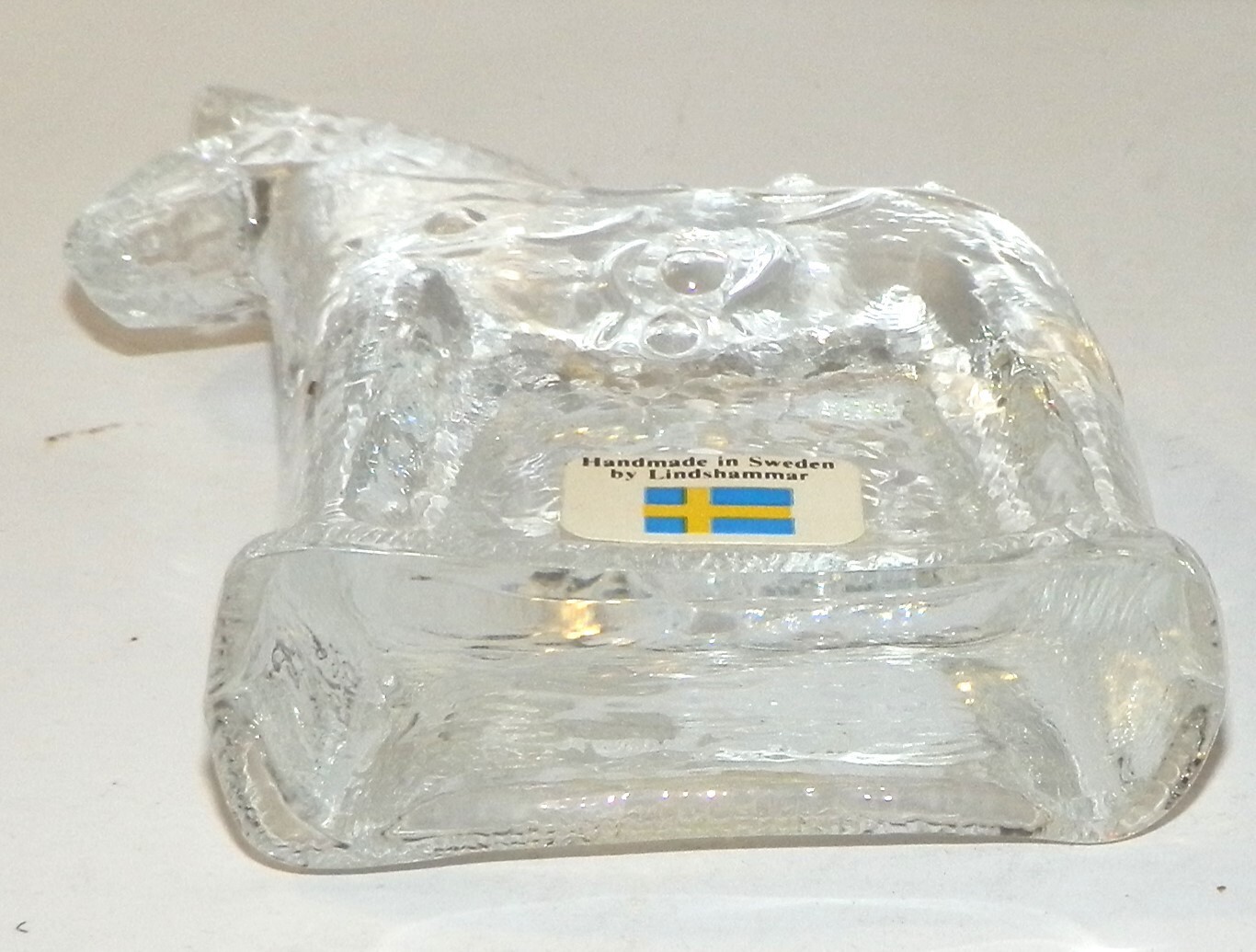 Vintage Dalecarlia Horse Full Crystal Figurine Lindshammar of Sweden 3.5″ x 3″