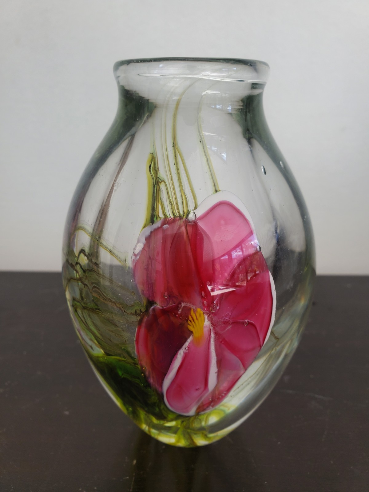 Vintage 1982 Mini 5″ Art Glass Studio Vase Artist Signed Lotton Style