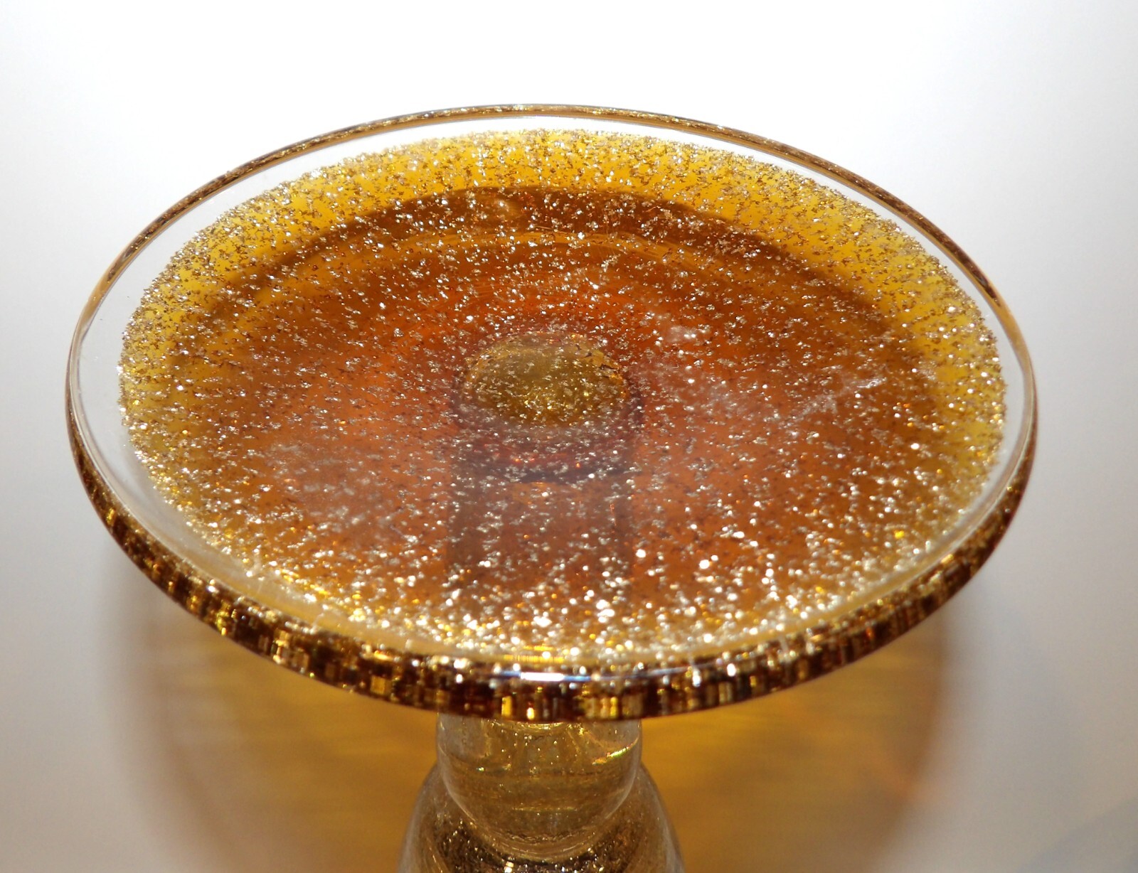 MASSIVE MURANO STYLE ART GLASS AMBER & CLEAR GOLD AVENTURINE 20″ STATEMENT VASE