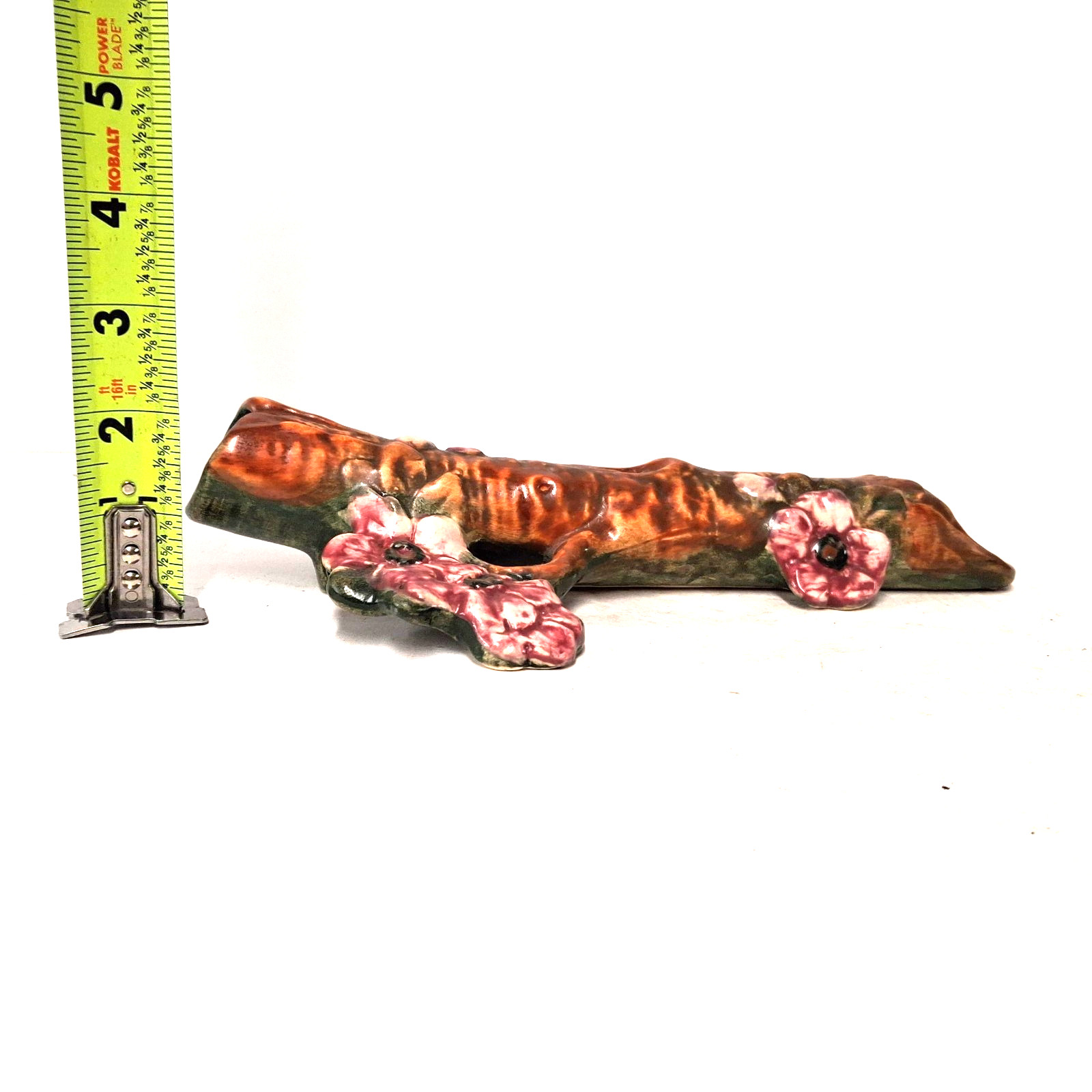 Weller Woodcraft Wall Pocket Tree Trunk Floral Art Pottery Vintage USA