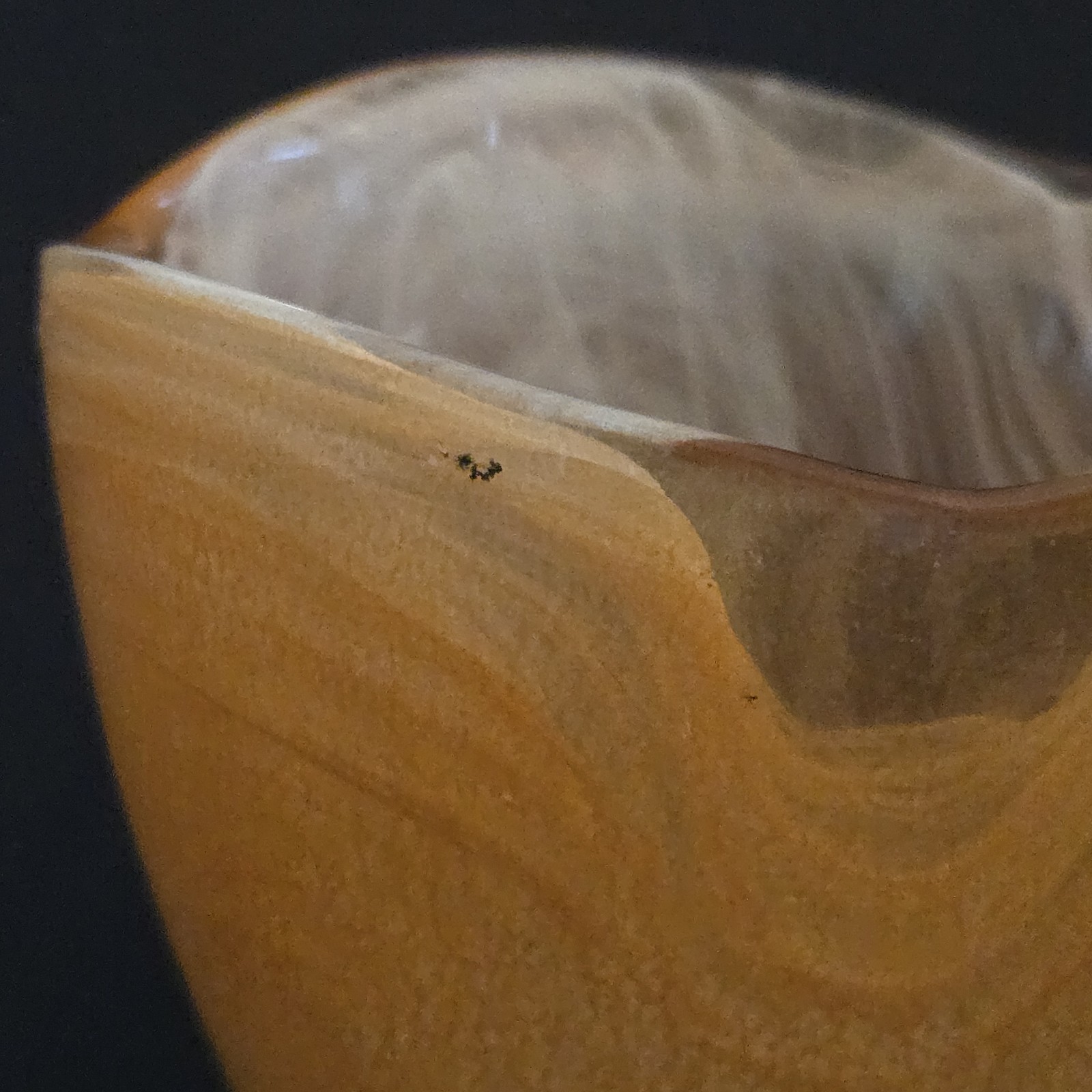 Art Swirl Glass Orange White Candle Holder Vase Bowl Unbranded 3¼” Tall w/ Issue