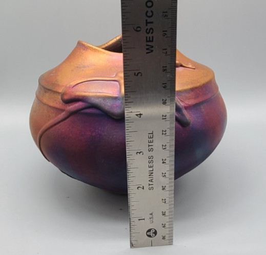 COPPER Raku Pottery Art Vase KERRY GONZALEZ Clay Signed Multicolor Copper Tones