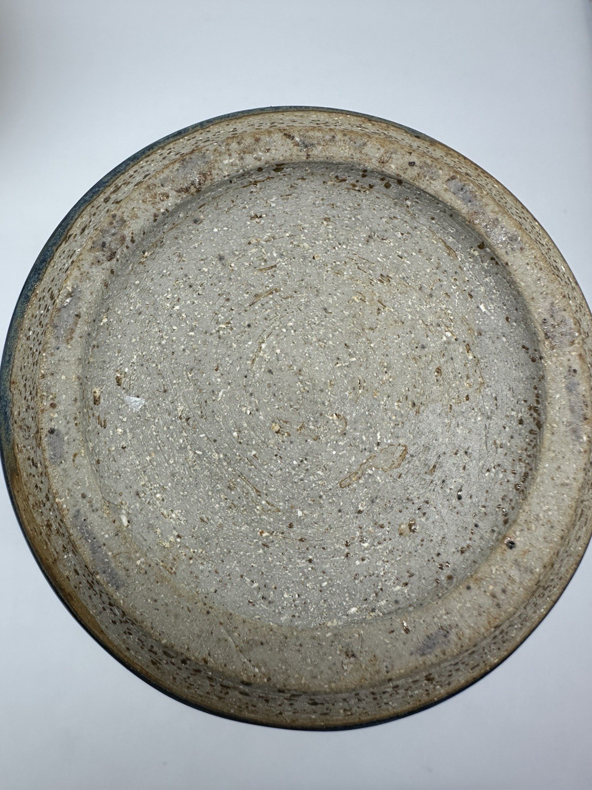 Studio Art Pottery Blue Beige Glaze Vase 11.25″ With Embellishment