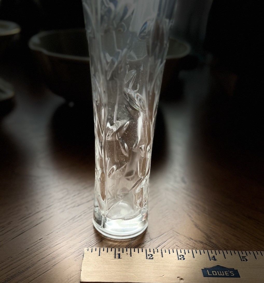 Vintage Murano Glass Crystal Zecchin Made in Italy Clear 7.5” Flower Vase Rare
