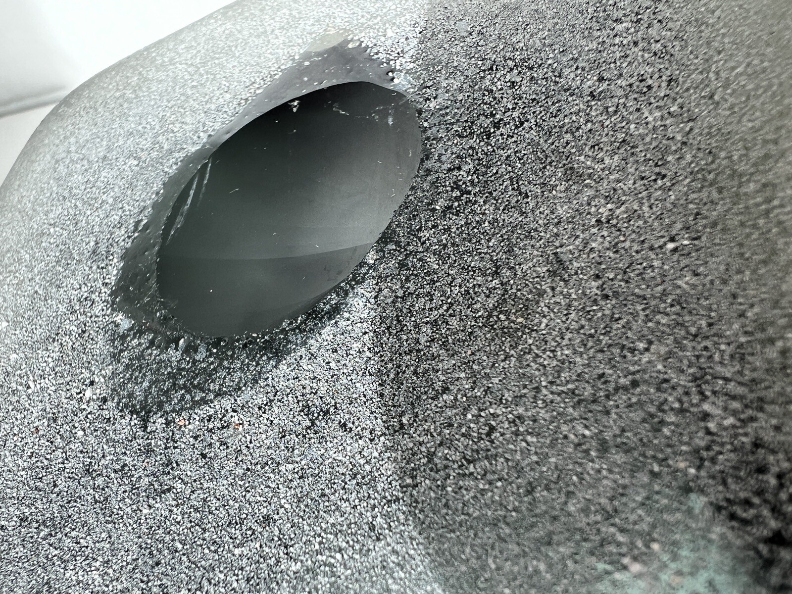 Studio Art Mouth Blown Grey Heavy Glass Cube Vase Folded Top and Frosted Texture