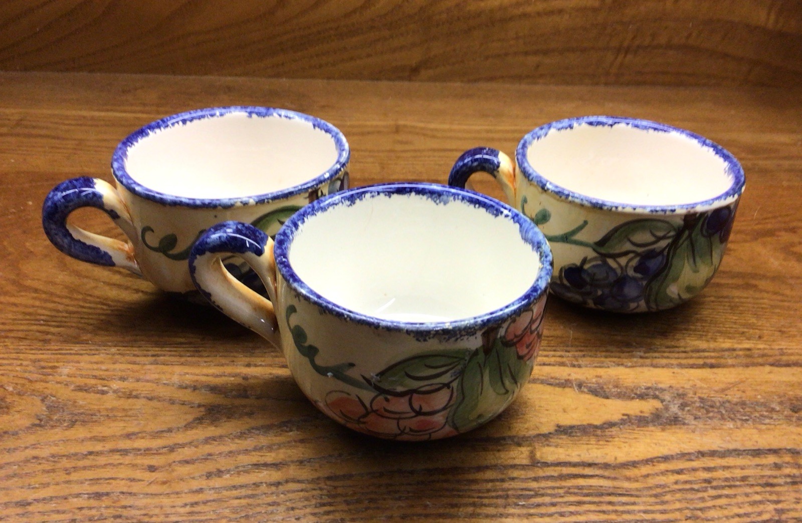 Set Of 3 Charming Hand Made And Hand Painted By Greek Ceramics