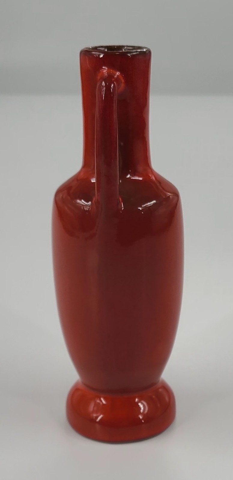 VTG 1980s Frankoma Pottery #20 Handmade Orange Double Handled Bud Vase 6.5″