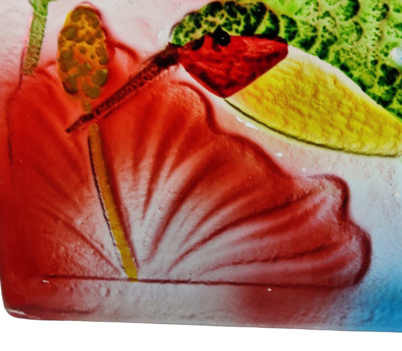 Hummingbird And Butterfly Design Square Glass Suncatchers READ!!!!