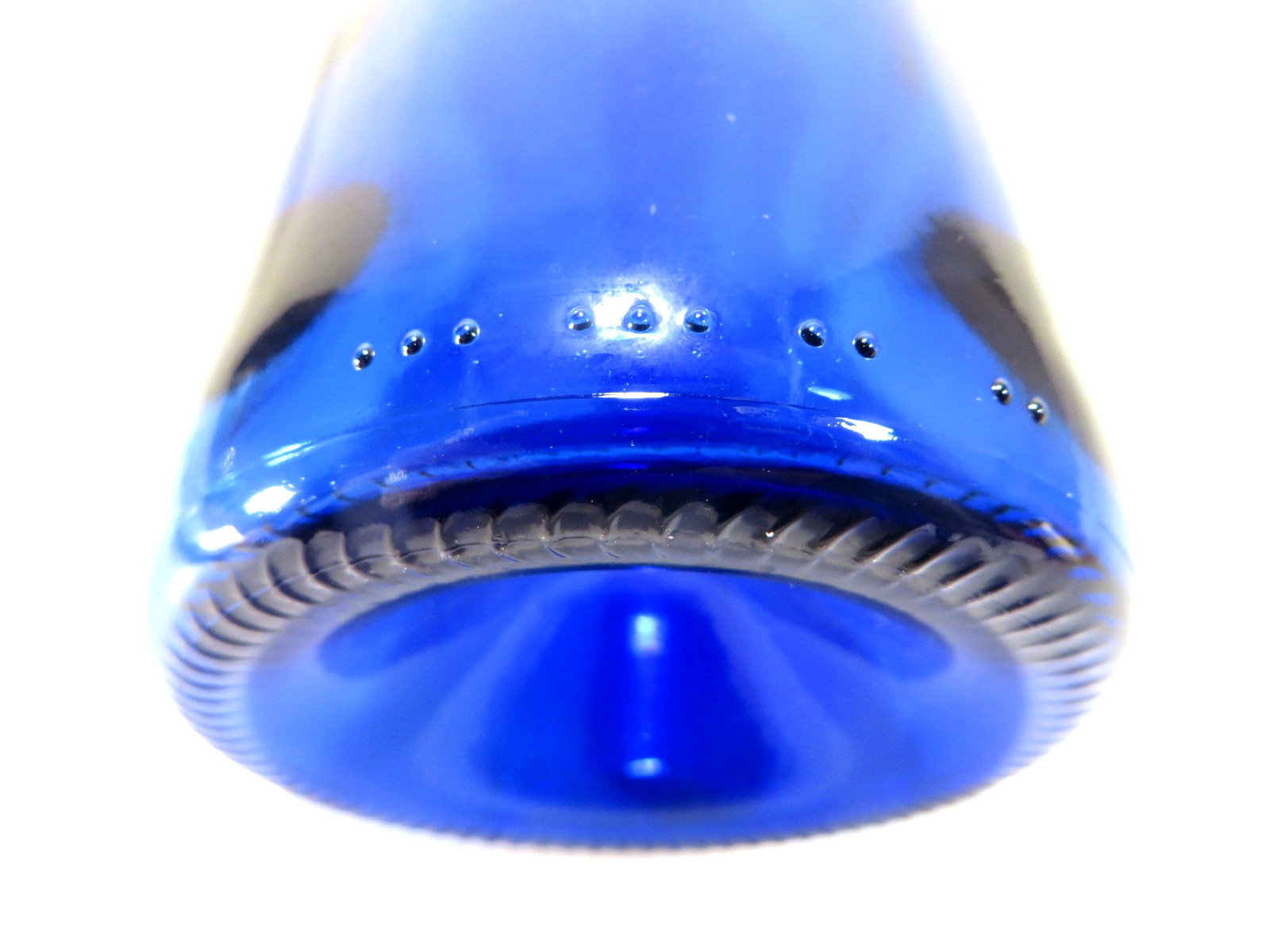 Cobalt Blue Glass Bottle Decorative Glossy Solid Smooth 11.25″