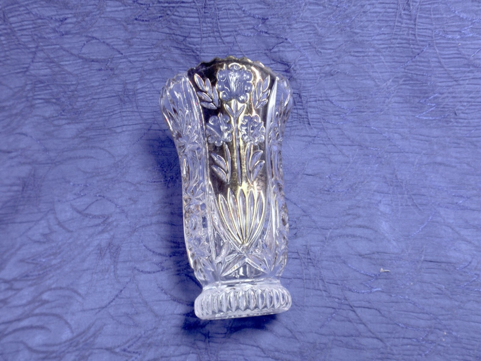 Vintage Crystal Vase Anna Hutte Bleikristall Gold
