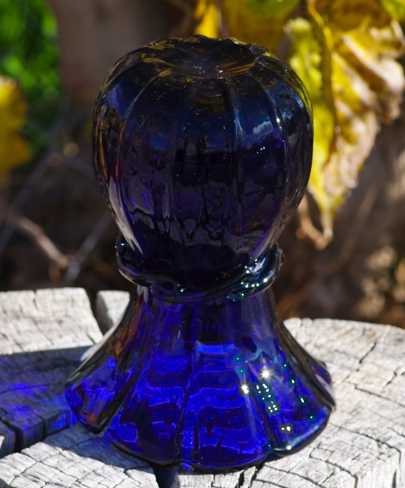 VINTAGE Cobalt Blue Glass VASE 7 1/2″ ART DECO Made in USA 1930’s RARE FIND!