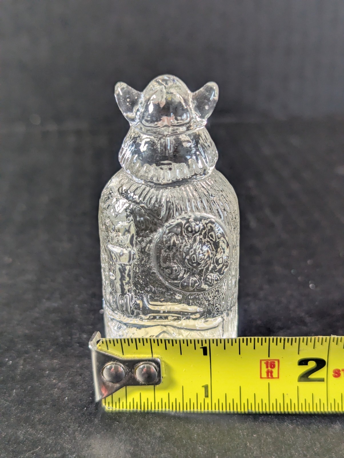 Vintage Lindshammar Crystal Paperweight Viking 2 3/4″ tall