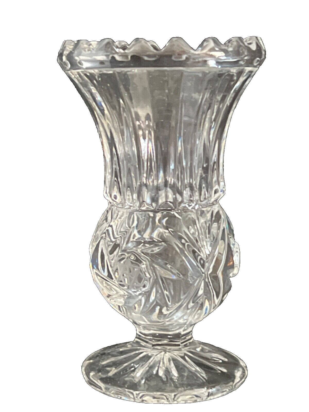 Crystal Vase Made in Yugoslavia-Crystal Clear Industries 24% Lead Crystal 4 1/4”