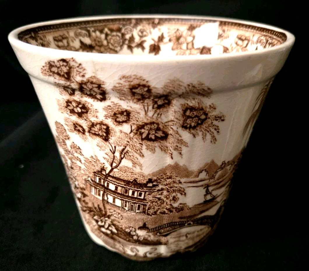 Pot Tonquin Royal Staffordshire By Clarice Cilff England VTG Brown Trees Water