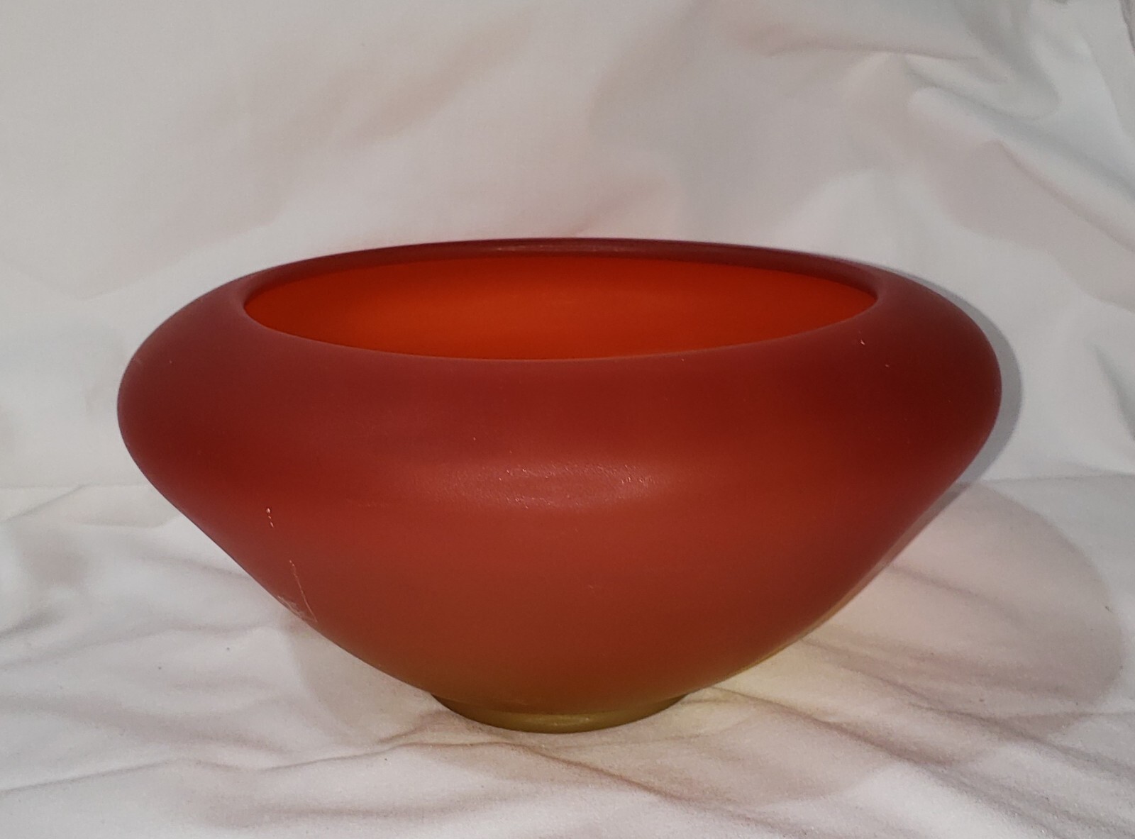 Vintage Tiffin US Glass Amberina Satin Console Bowl