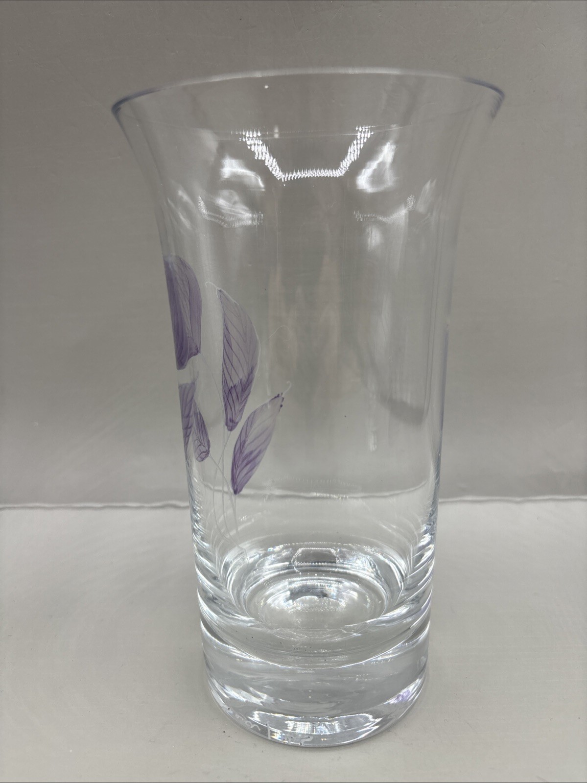 Vintage Sea Glasbruk Kosta Boda Art Glass Vase Rune Strand Flower Design