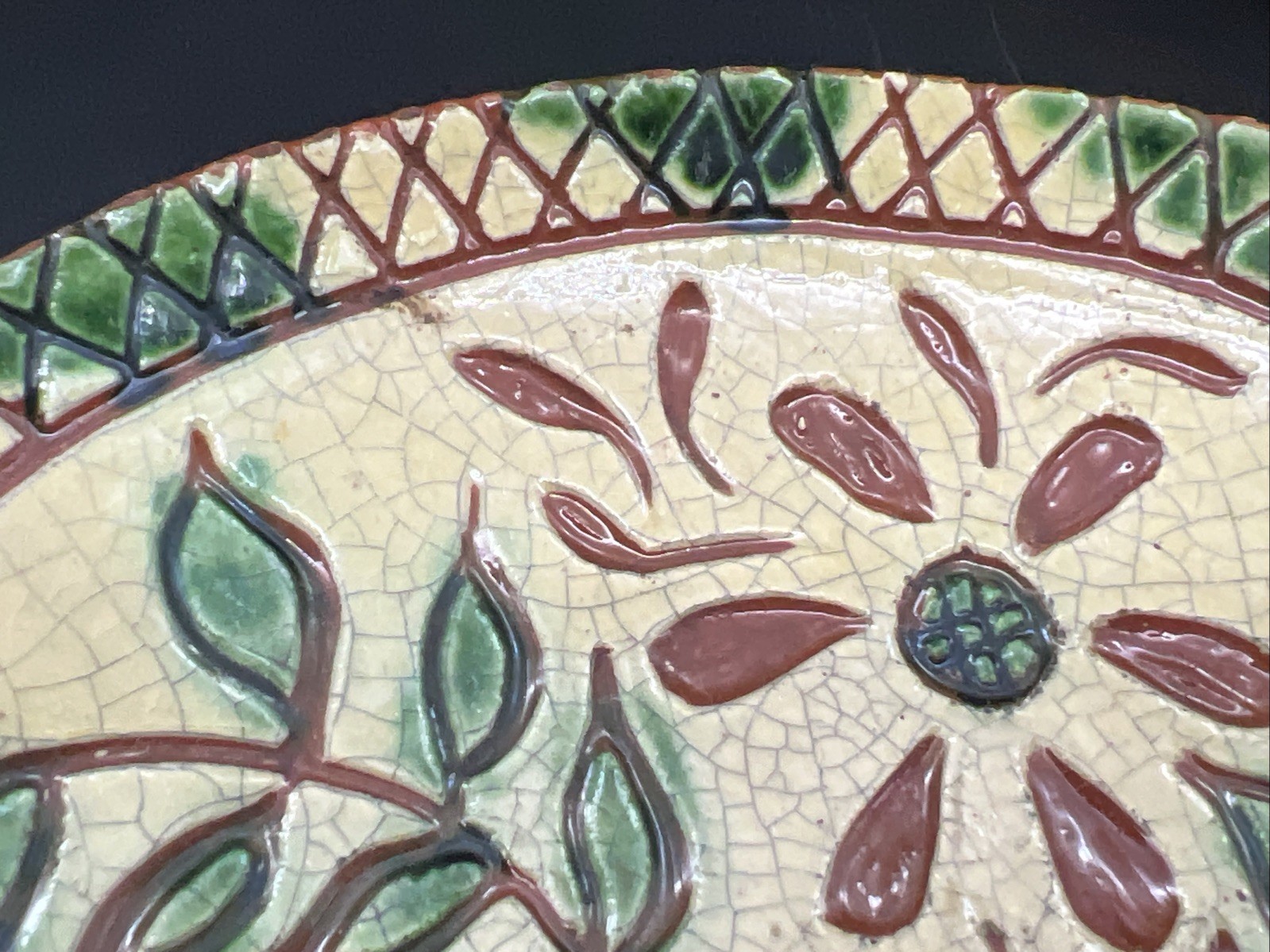 Set of 2 Turtle Creek Potters Redware Folk Art Pottery 6 1/4″ Plate Dish 2002