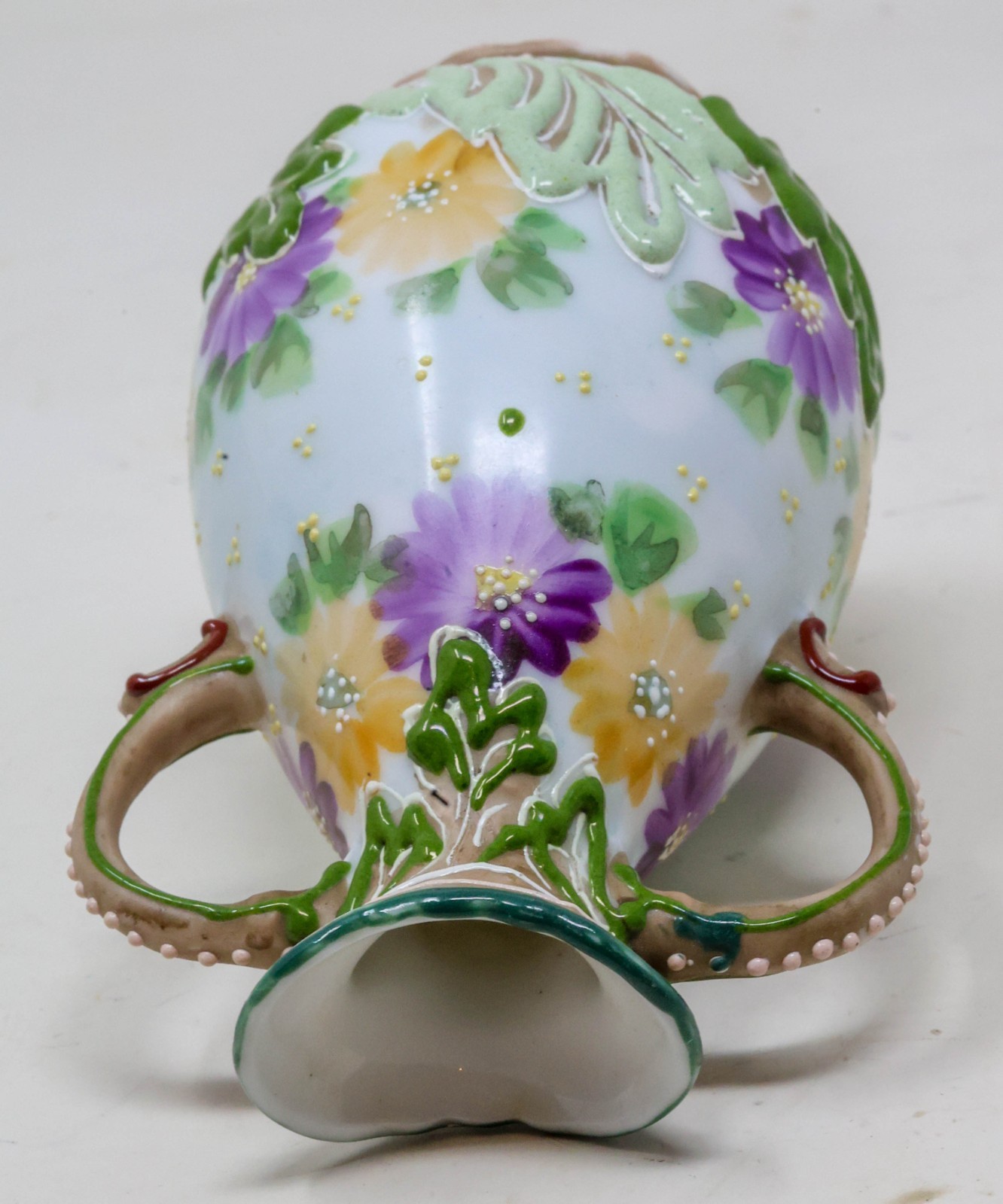 Antique c. 1920 Nippon Moriage Vase 4.5″ T Japan Vintage Very Good Condition