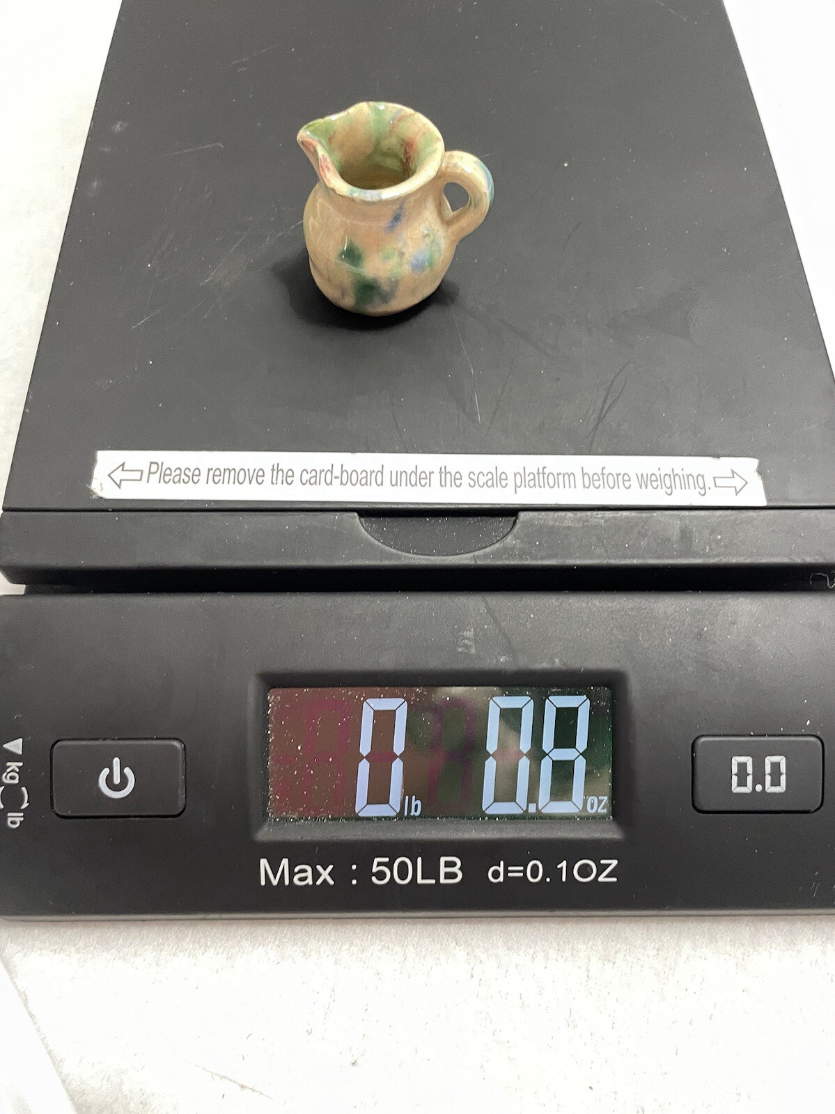 Vintage 1.5″ Studio Miniature Drip Glaze Pottery Pitcher 1:6 Scale Christmas
