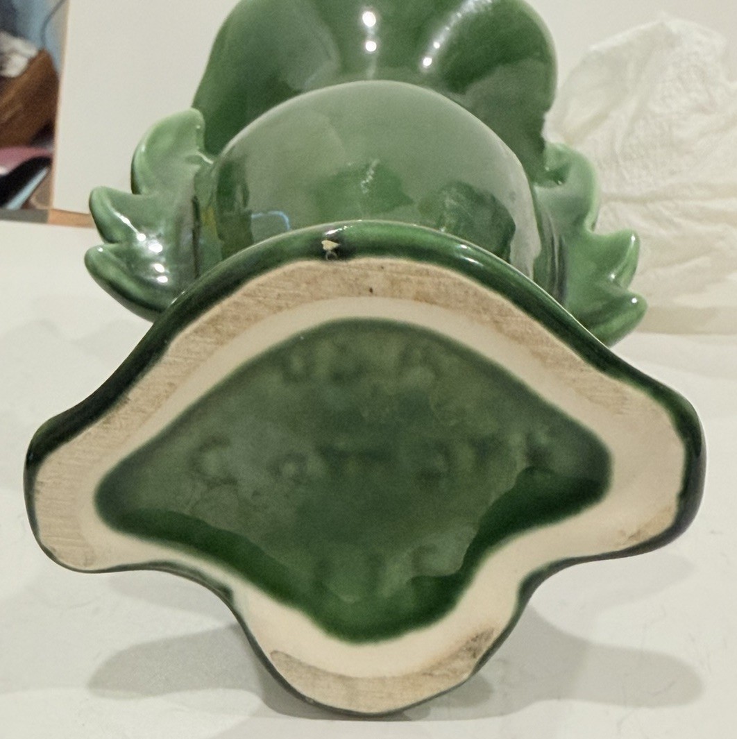 Vintage Camark Green Flolar Art Vase U.S.A.