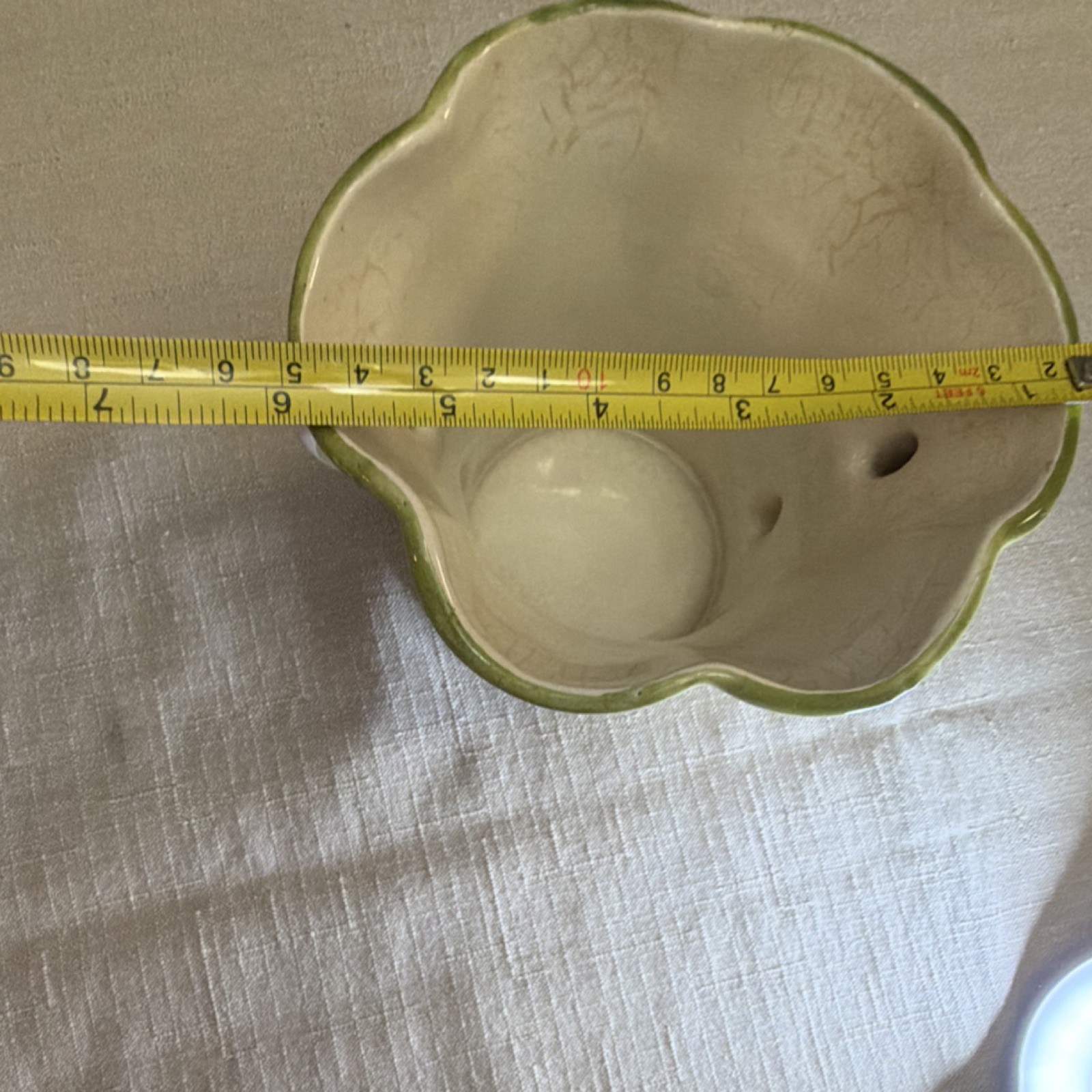 FTD Hand Painted CrazingCeramic Floral Vase With Handle Portugal 5.5 ” x 6”